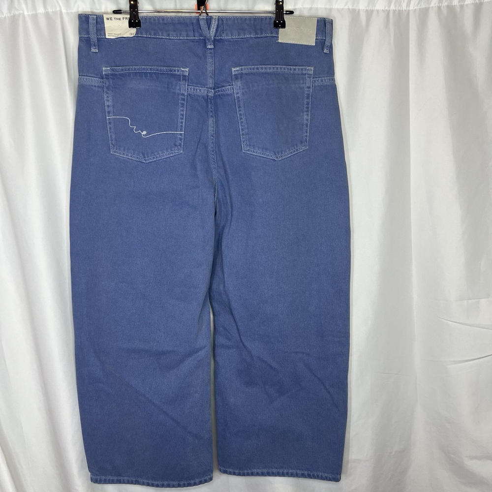 Free People We The Free Deep Trance Barrel Boyfriend Jean 33 Blue Baggy Casual - Picture 6 of 13